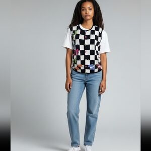 Vintage Marisa Christina Graphic Sweater Colorful Accents Sunnies Summer Fall